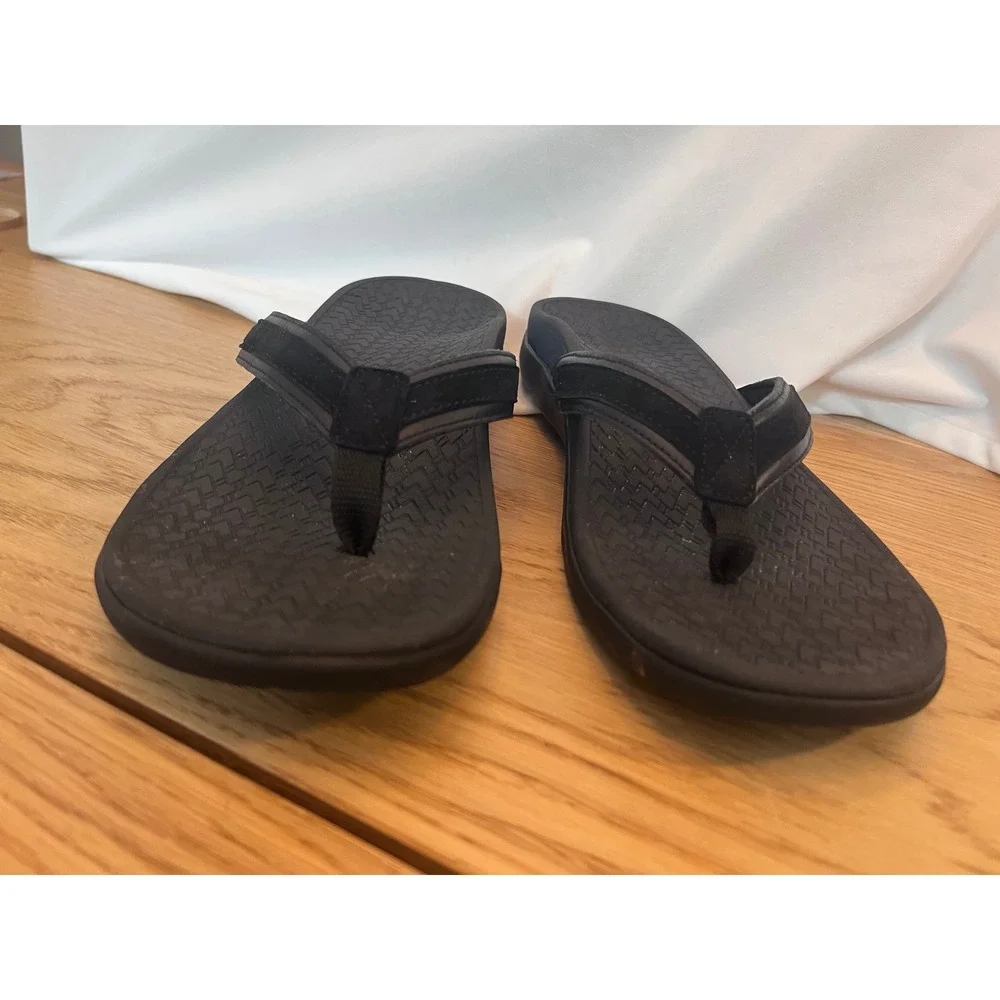 Vionic Tide II Flip Flop Sandals Mens Size 11 Black Orthotic Comfort Thong